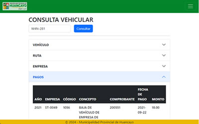 Consulta de datos de empresas, vehiculos y conductores